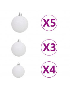 Albero di Natale a Metà Preilluminato con Palline Verde 240 cm