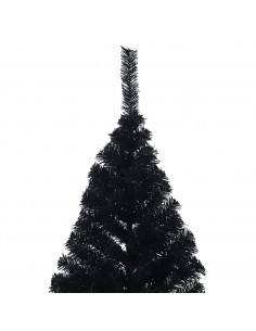 Albero di Natale Artificiale a Metà con Base Nero 180 cm PVC