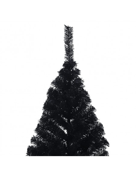 Albero di Natale Artificiale a Metà con Base Nero 180 cm PVC