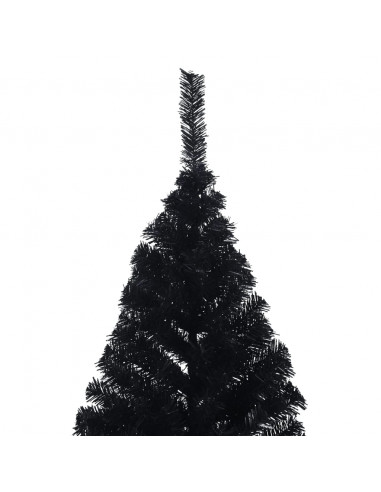 Albero di Natale Artificiale a Metà con Base Nero 240 cm PVC