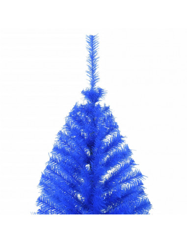 Albero di Natale Artificiale a Metà con Supporto Blu 240 cm PVC
