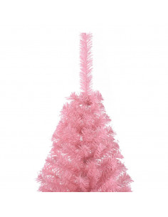 Albero di Natale Artificiale a Metà con Supporto Rosa 150cm PVC