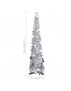 Albero di Natale Artificiale Apribile Argento 120 cm PET