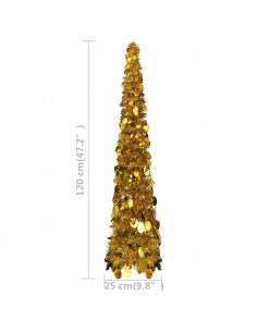 Albero di Natale Artificiale Apribile Dorato 120 cm PET