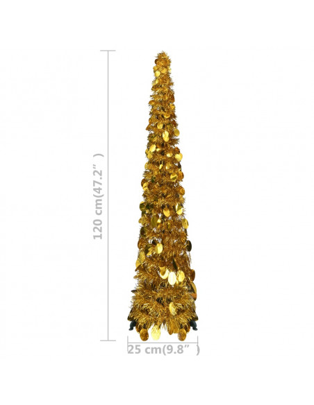 Albero di Natale Artificiale Apribile Dorato 120 cm PET