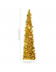 Albero di Natale Artificiale Apribile Dorato 150 cm PET