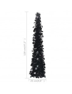 Albero di Natale Artificiale Apribile Nero 120 cm PET