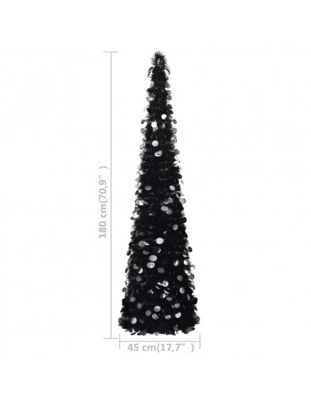 Albero di Natale Artificiale Apribile Nero 180 cm PET