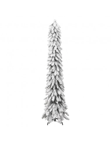 Albero di Natale Artificiale con 130 LED e Neve Floccata 210 cm