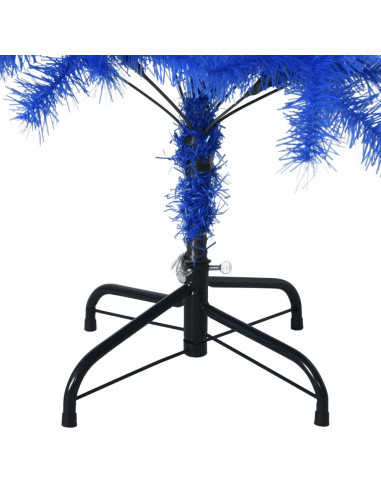 Albero di Natale Artificiale con Base Blu 120 cm PVC