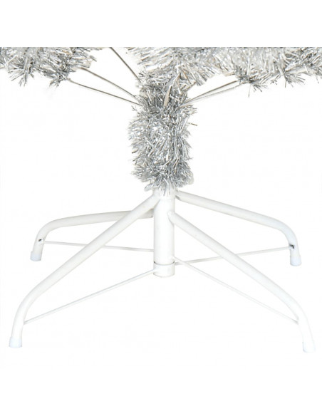Albero di Natale Artificiale con Supporto Argento 210 cm PET