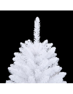 Albero di Natale Artificiale Incernierato con Base Bianco 120cm