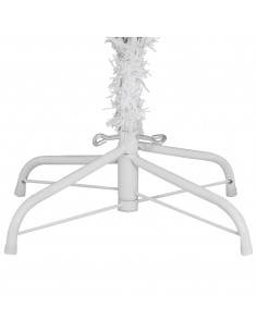 Albero di Natale Artificiale Incernierato con Base Bianco 210cm