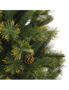 Albero di Natale Artificiale Incernierato con Pigne 150 cm