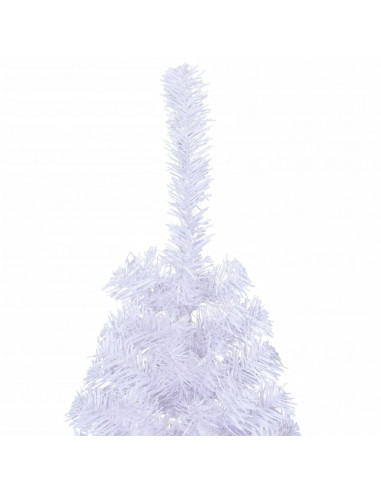 Albero di Natale Artificiale Metà con Supporto Bianco 150cm PVC