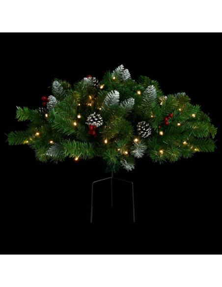 Albero di Natale Artificiale per Viali con LED Verde 40 cm PVC
