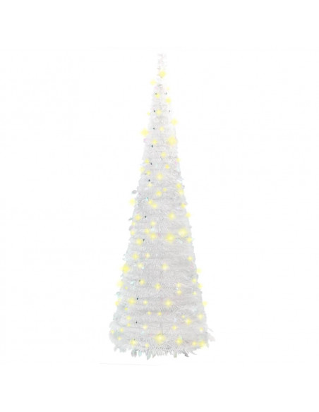 Albero di Natale Artificiale Pop-up con 100 LED Bianco 150 cm