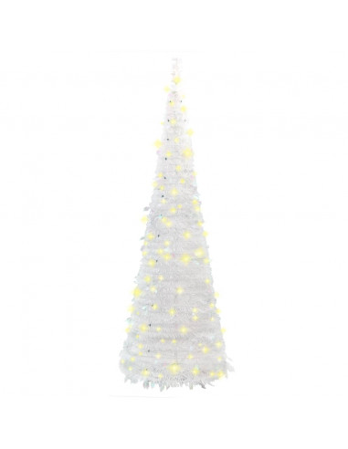 Albero di Natale Artificiale Pop-up con 50 LED Bianco 120 cm