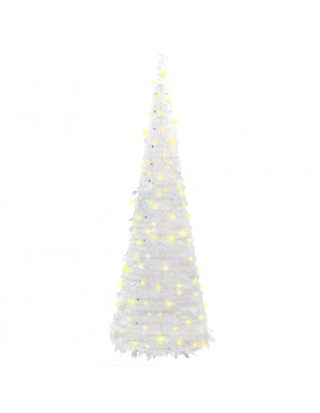 Albero di Natale Artificiale Pop-up con 50 LED Bianco 120 cm