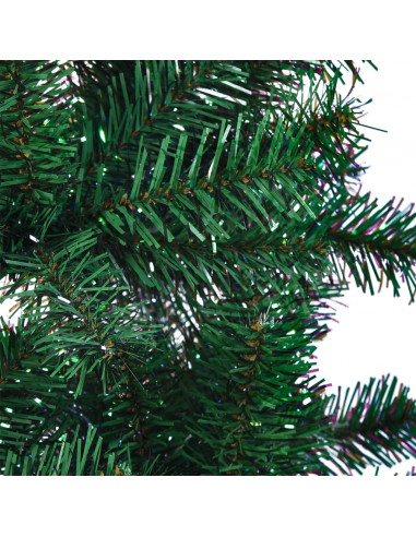 Albero di Natale Artificiale Punte Iridescenti Verde 210 cm PVC