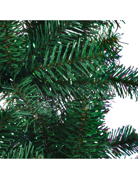 Albero di Natale Artificiale Punte Iridescenti Verde 240 cm PVC