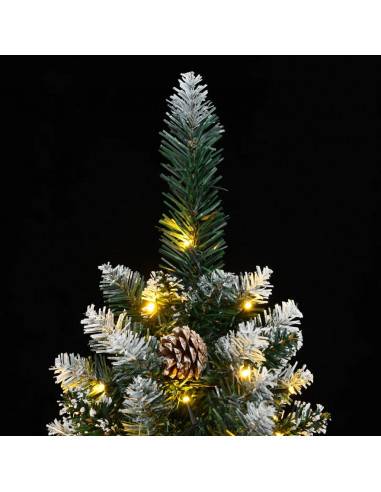 Albero di Natale Artificiale Sottile con 300 LED 210 cm