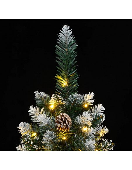 Albero di Natale Artificiale Sottile con 300 LED 210 cm