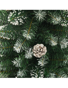 Albero di Natale Artificiale Sottile con Base 210 cm PVC