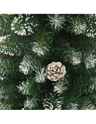 Albero di Natale Artificiale Sottile con Base 240 cm PVC