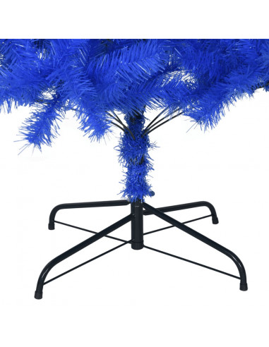 Albero di Natale Artificiale Sottile con Base Blu 180 cm PVC
