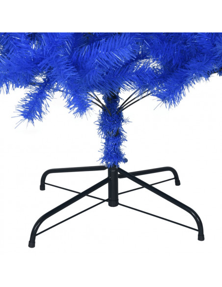 Albero di Natale Artificiale Sottile con Base Blu 180 cm PVC