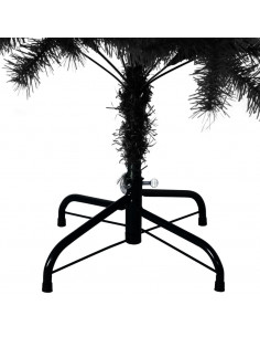 Albero di Natale Artificiale Sottile con Base Nero 150 cm PVC