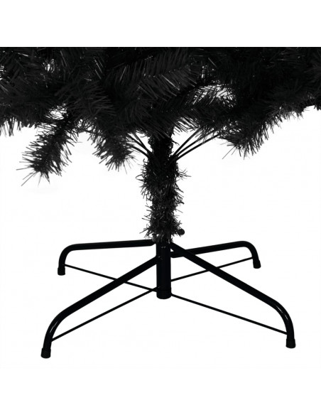 Albero di Natale Artificiale Sottile con Base Nero 210 cm PVC