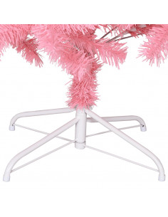 Albero di Natale Artificiale Sottile con Base Rosa 210 cm PVC