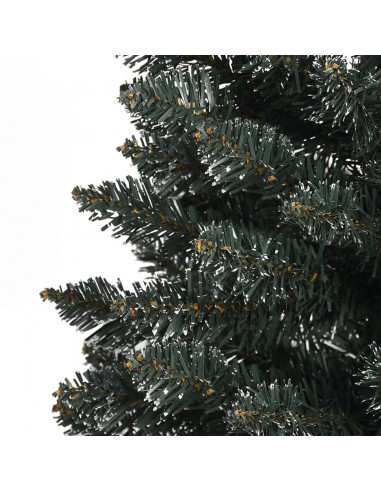 Albero di Natale Artificiale Sottile con Base Verde 150 cm PVC