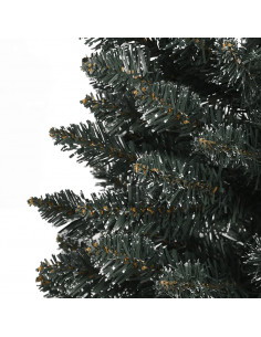 Albero di Natale Artificiale Sottile con Base Verde 210 cm PVC