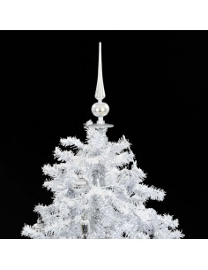 Albero di Natale con Neve e Base a Ombrellone Bianco 140 cm