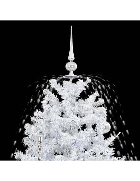 Albero di Natale con Neve e Base a Ombrellone Bianco 170 cm