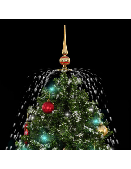 Albero di Natale con Neve e Base a Ombrellone Verde 190 cm