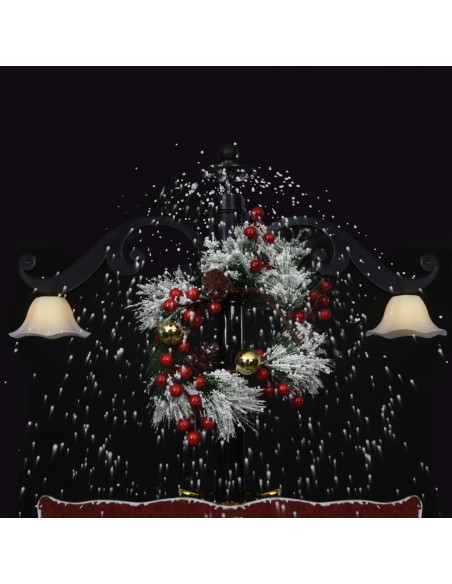 Albero di Natale con Nevicata e Base ad Ombrello Blu 170 cm PVC
