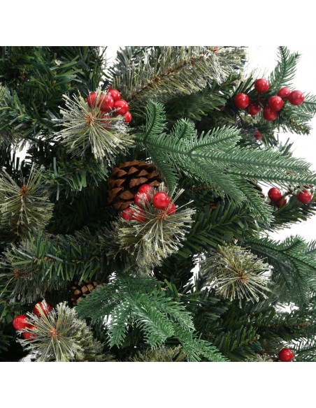 Albero di Natale con Pigne Verde 120 cm in PVC e PE