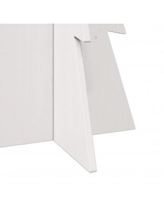 Albero di Natale Decorativo Bianco 112 cm Legno Massello Pino