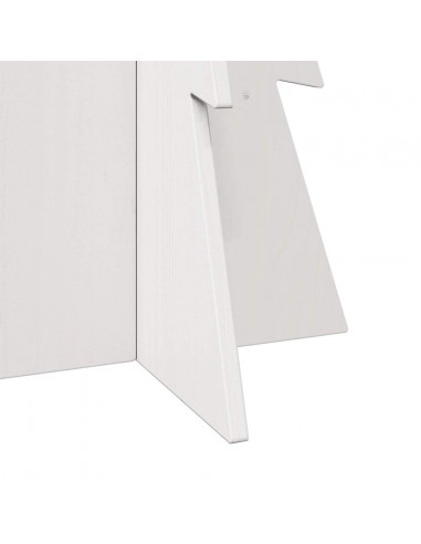 Albero di Natale Decorativo Bianco 112 cm Legno Massello Pino