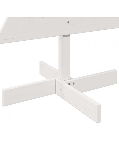 Albero di Natale Decorativo Bianco 120cm Legno Massello di Pino