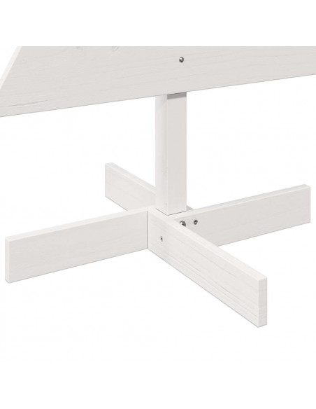 Albero di Natale Decorativo Bianco 120cm Legno Massello di Pino