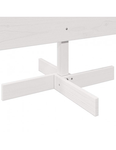 Albero di Natale Decorativo Bianco 180cm Legno Massello di Pino