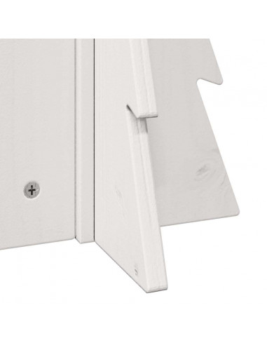 Albero di Natale Decorativo Bianco 49 cm Legno Massello di Pino