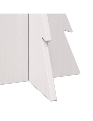Albero di Natale Decorativo Bianco 59,5 cm in Legno di Pino