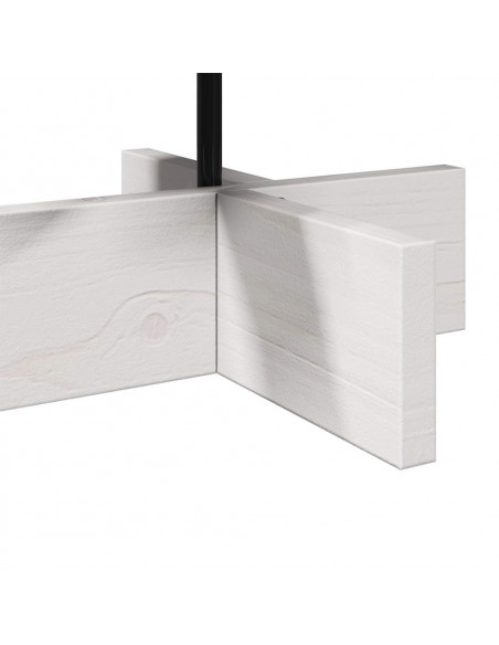 Albero di Natale Decorativo Bianco 60 cm Legno Massello di Pino