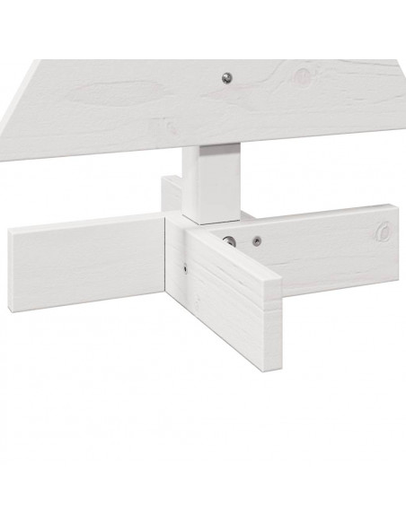 Albero di Natale Decorativo Bianco 60 cm Legno Massello di Pino